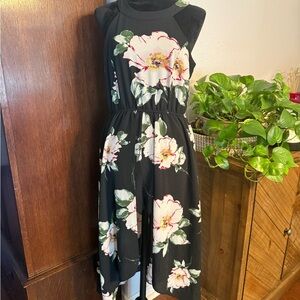 Three Hearts Black Floral Dress / Shorts